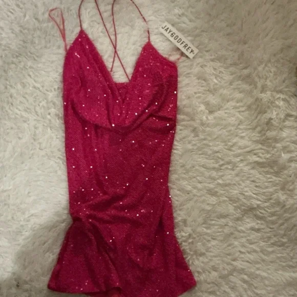 JAYGODFREY Hot Pink Sequin Mini Dress - Picture 8 of 8